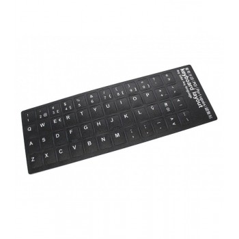 ETIQUETAS ADHESIVAS TECLADO PORTUGUÉS NEGRO